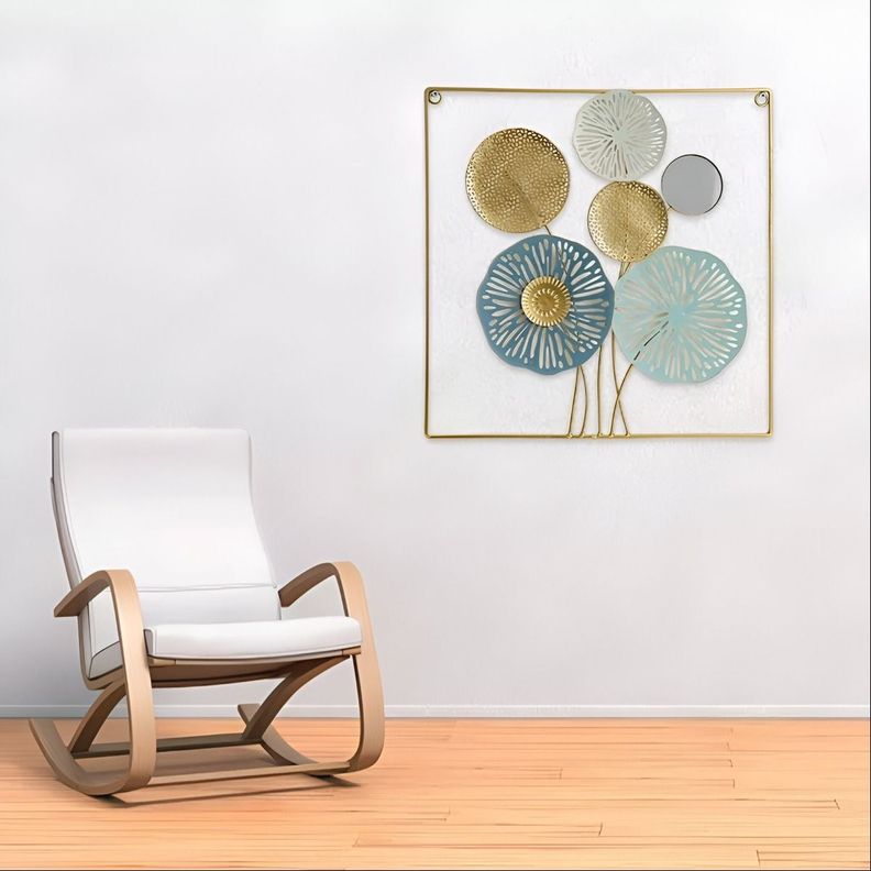 Decoración Pared Espejo Metal Moderno Exquisito Adorno Jhn-4