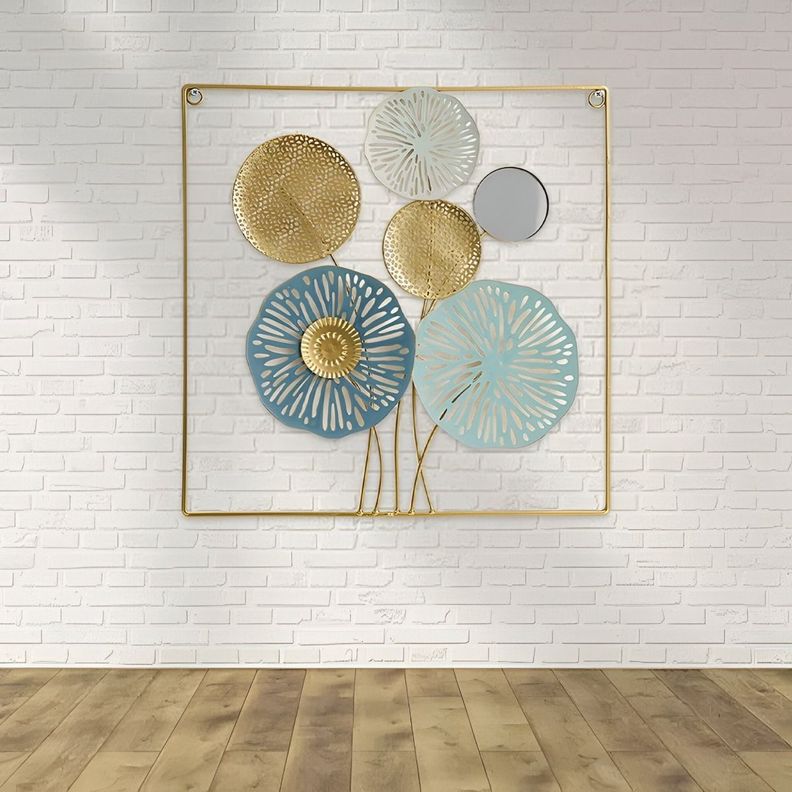 Decoración Pared Espejo Metal Moderno Exquisito Adorno Jhn-5