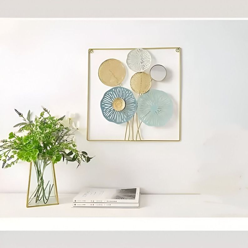 Decoración Pared Espejo Metal Moderno Exquisito Adorno Jhn-7