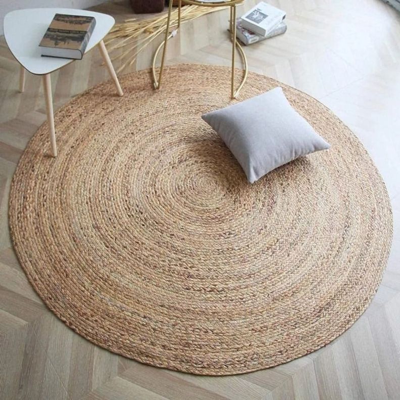 Alfombra Trenzada Yute Tejida Natural Bohemio Decorativa Jhn-4