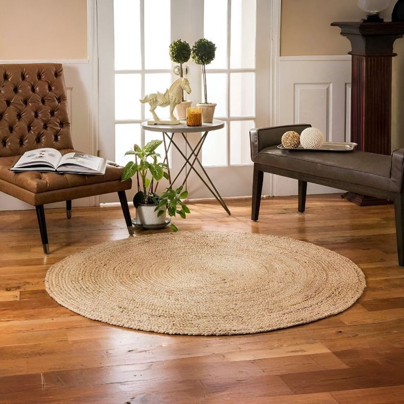 Alfombra Trenzada Yute Tejida Natural Bohemio Decorativa Jhn-9