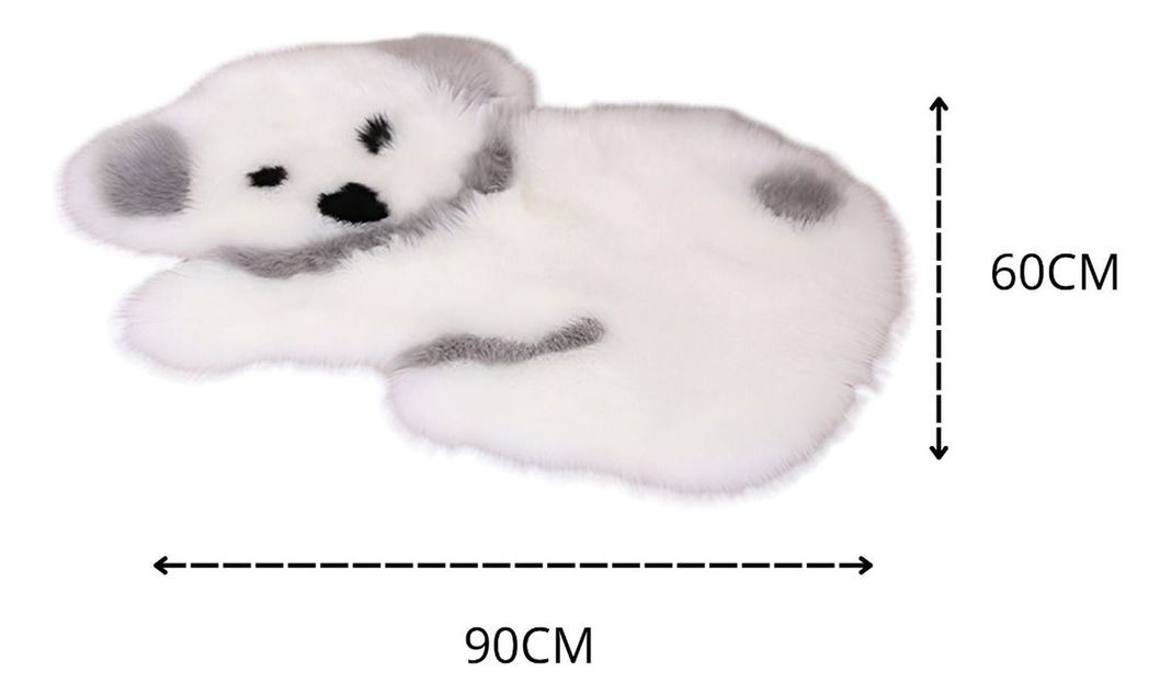 Alfombra Moderna Koala Antideslizante Blanco Gris Jhn-9