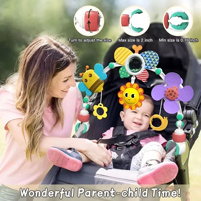 Móvil Sonajero Arco Cochecito Cuna Bebé Sensorial Jhn-4