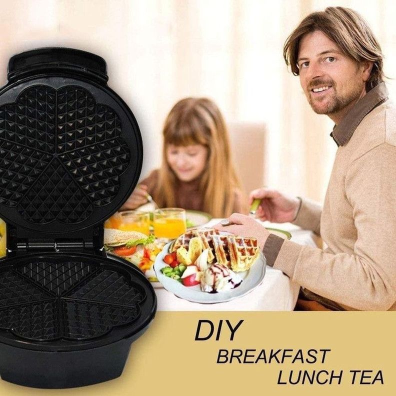 Máquina Waffles Sandwichera Atiadherente Portátil Lau-4