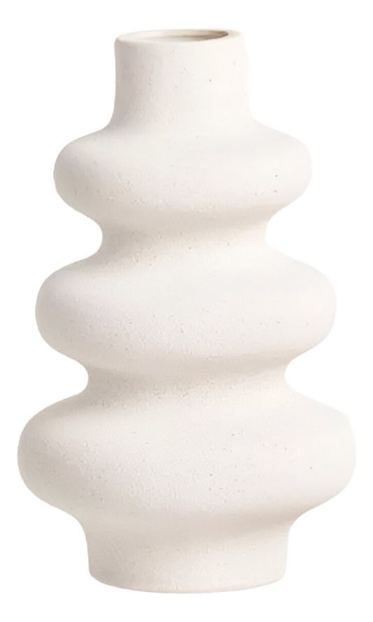 Jarrón Ondulado Moderno Flores Minimalista 21cm Jhn-0