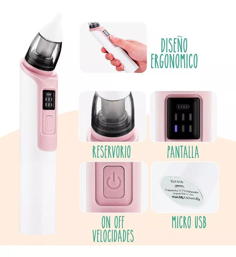 Aspirador Nasal Bebé Ventosa Eléctrico Recargable Rondon-4