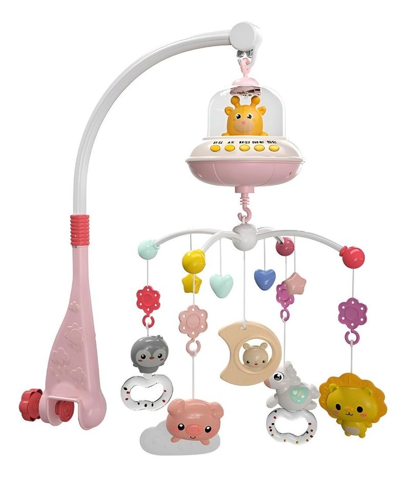 Móvil Cuna Bebé Música Luces Sonajero Giratorio Colgante Jhn-0