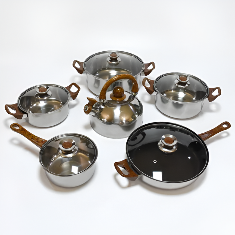 Juego Ollas Cocina Batería 12 Pzs Cacerolas Sarten Rondon-0