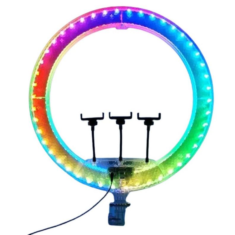 Iluminador Aro Anillo Luz Selfies Ajuste Colores Rgb Jer-0