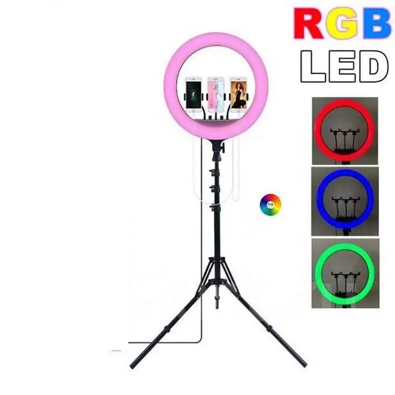 Iluminador Aro Anillo Luz Selfies Ajuste Colores Rgb Jer-1