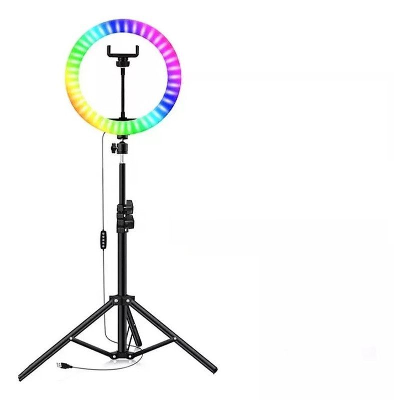 Iluminador Aro Anillo Luz Selfies Ajuste Colores Rgb Jer-4