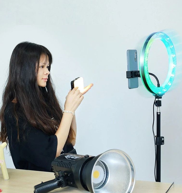 Iluminador Aro Anillo Luz Selfies Ajuste Colores Rgb Jer-5