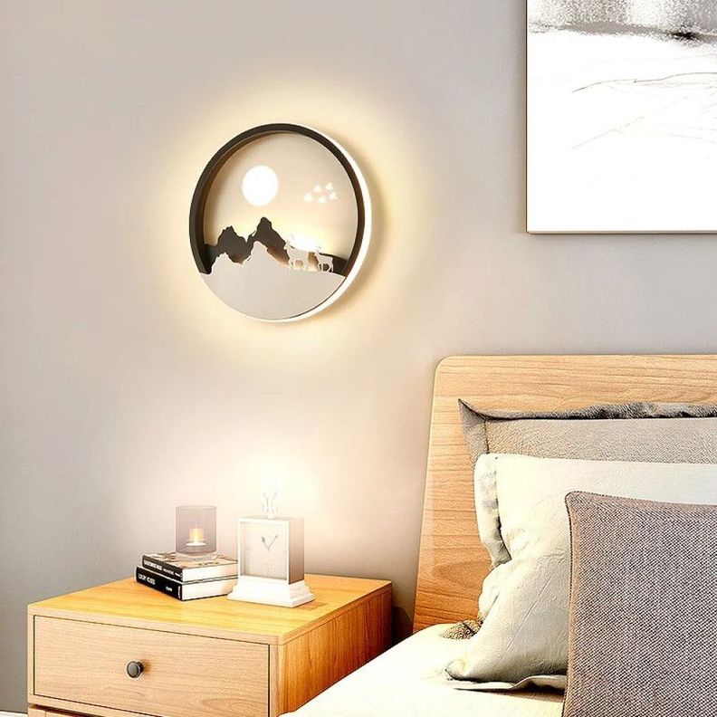 Lámpara Pared Sala Estar Redonda Luces Led Hogar Rondon-4