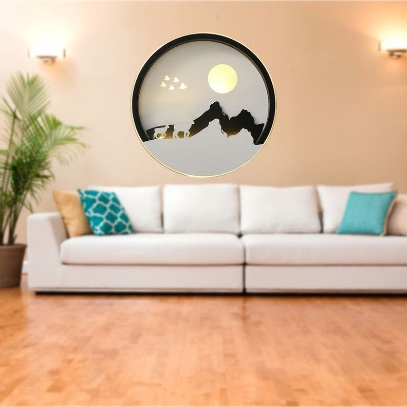 Lámpara Pared Sala Estar Redonda Luces Led Hogar Rondon-6