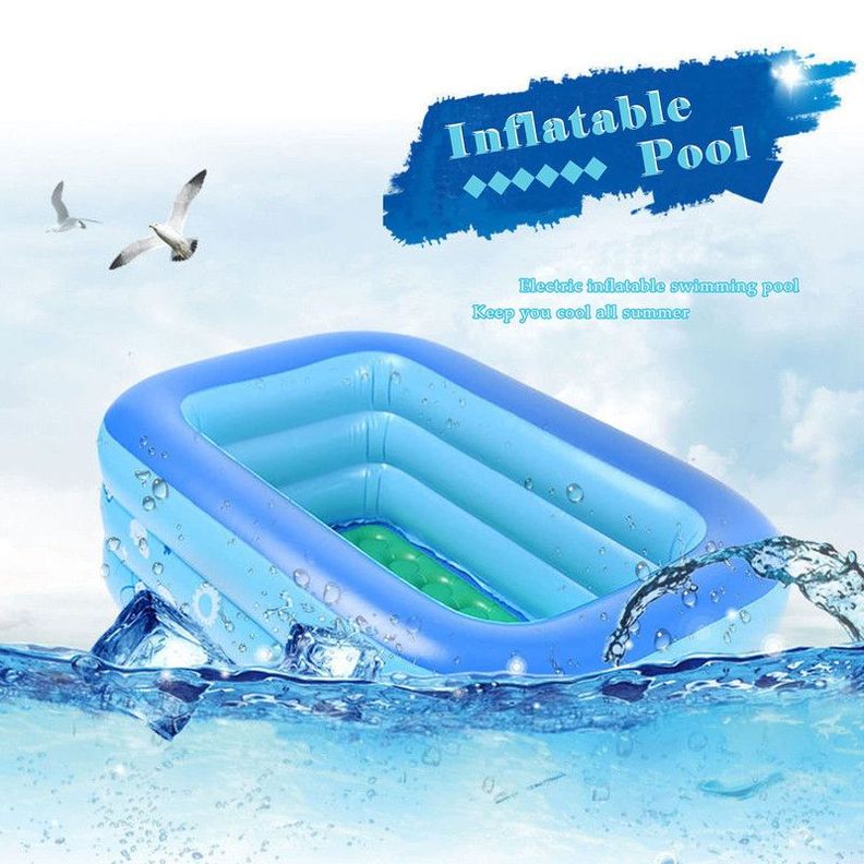 Piscina Inflable Rectangular Plegable Juegos Agua Rondon-4
