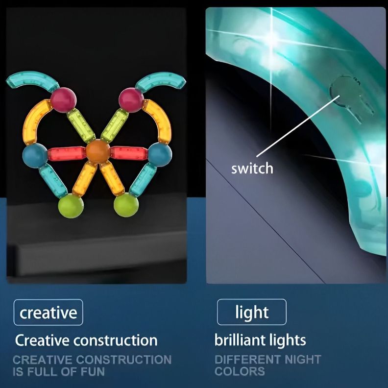 Bloques Construcción Magnéticos Ligero Juegos Luces Jhn-4