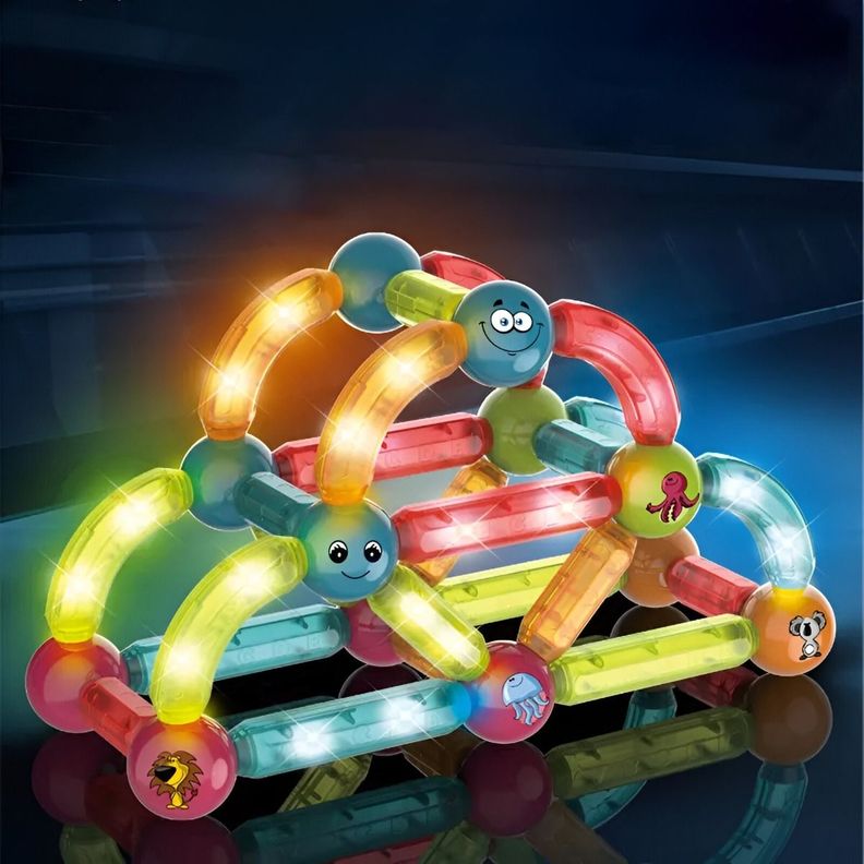 Bloques Construcción Magnéticos Ligero Juegos Luces Jhn-9
