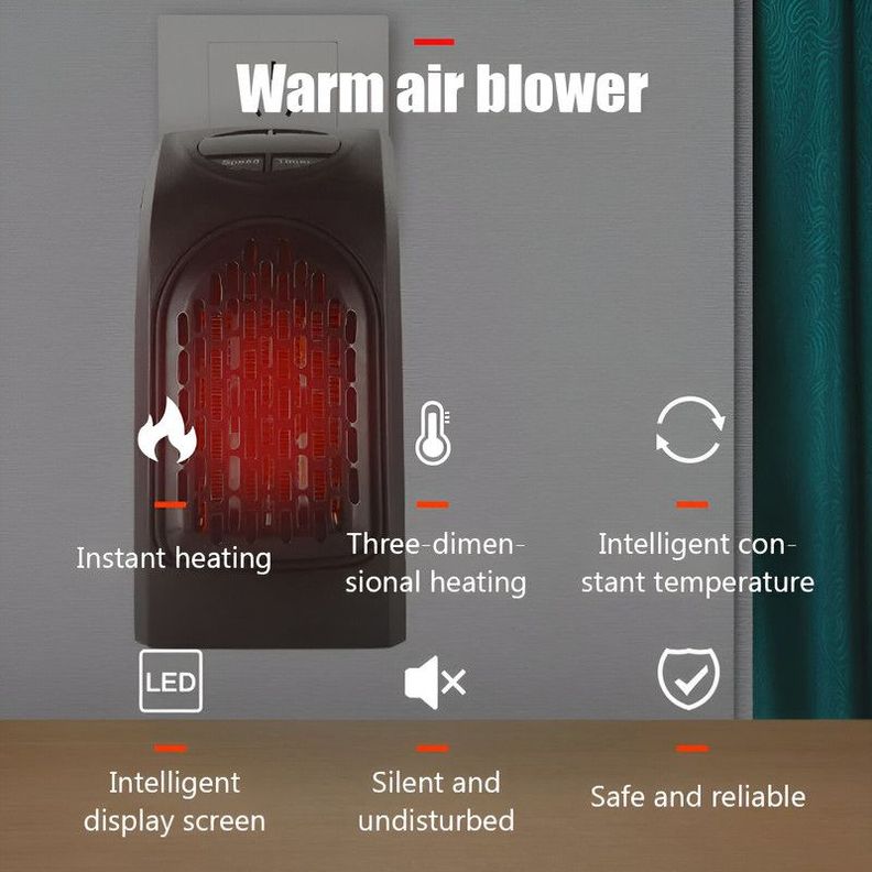 Calefactor Portatil Hogar Ambiente Ventilador Pared Rondon-6