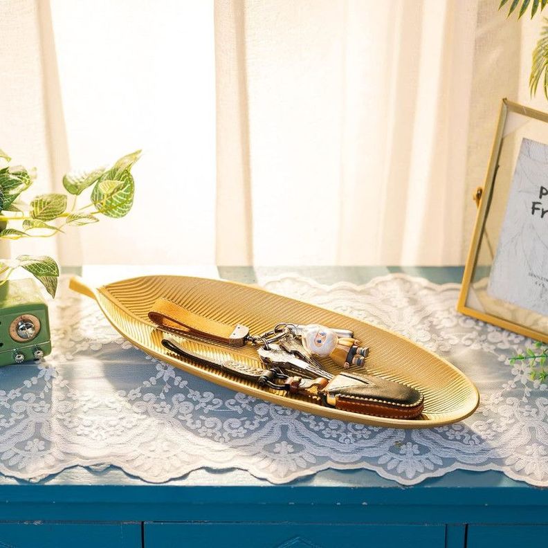Bandeja Decorativa Forma Hoja Comedor Cocina Hogar Lau-6