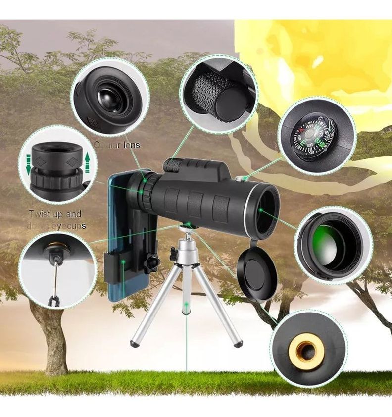 Monocular Hd Alta Potencia Soporte Triángulo Alcance Jhn-6