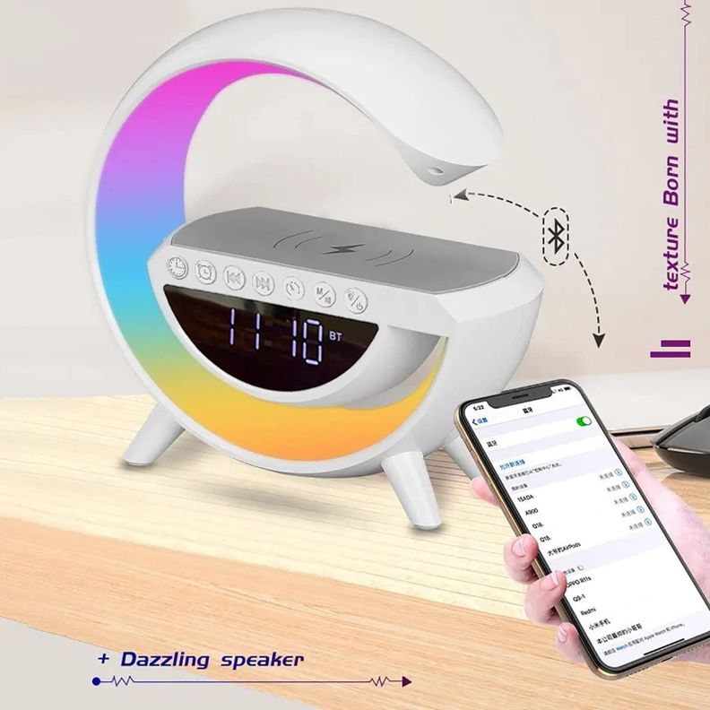 Altavoz Bluetooth Reloj Digital Led Altavoces Hogar Rondon-4