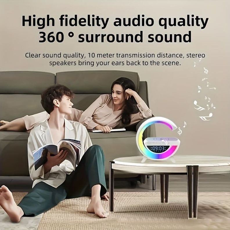 Altavoz Bluetooth Reloj Digital Led Altavoces Hogar Rondon-6