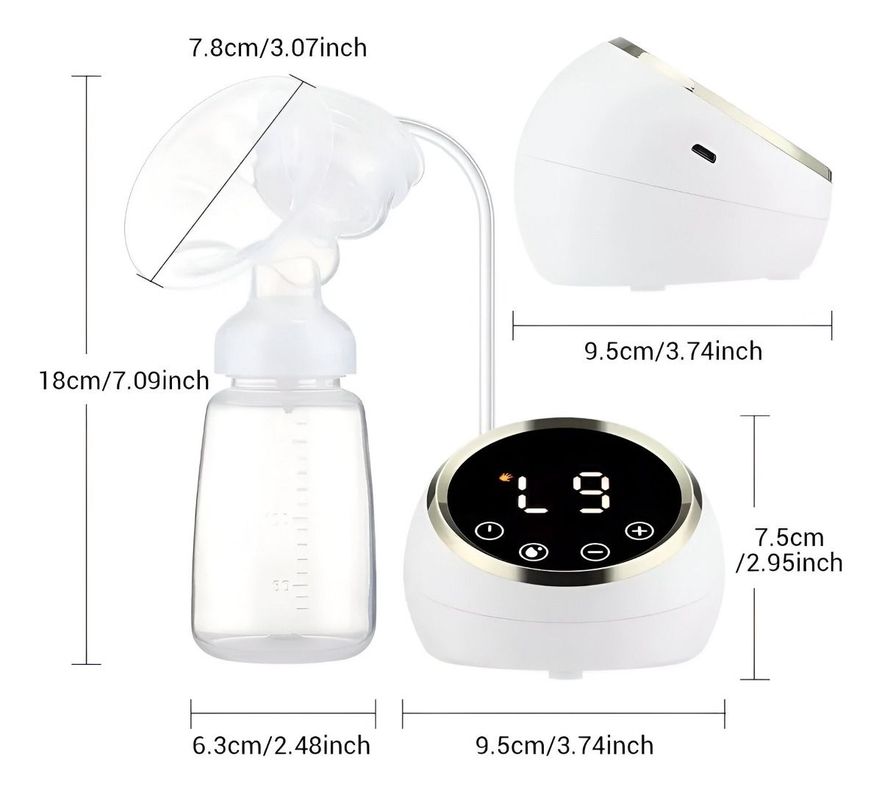 Sacaleches Recargable USB Extractor Leche Portátil LED Jhn-9