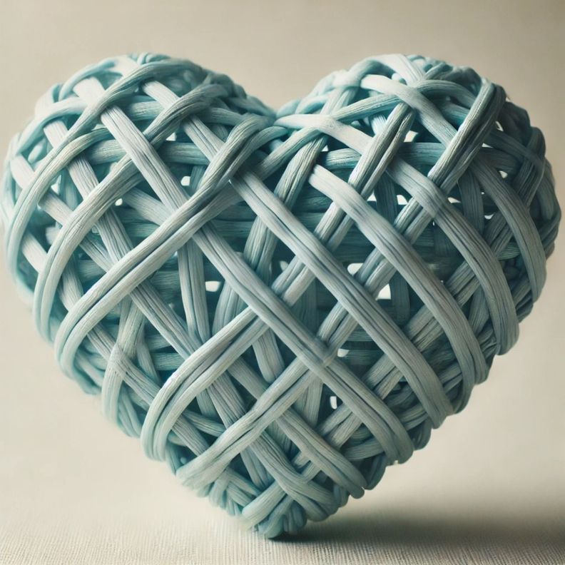 Set de 5 Corazón Decorativo Mimbre Pared Colgante 20cm Jhn-3