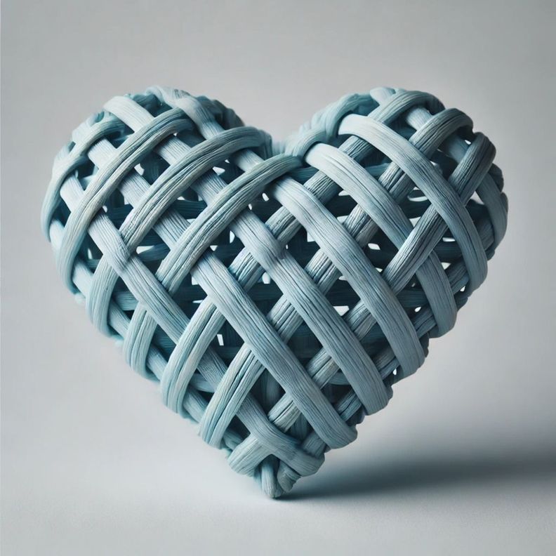 Set de 5 Corazón Decorativo Mimbre Pared Colgante 20cm Jhn-4