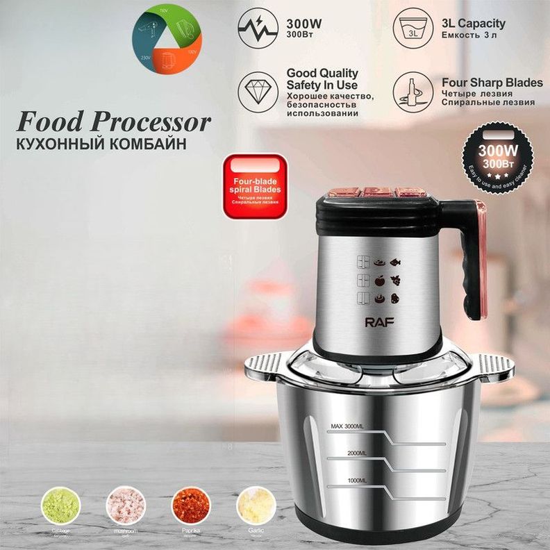 Procesador Alimento 3L Resistente Picador Hogar Lau-4