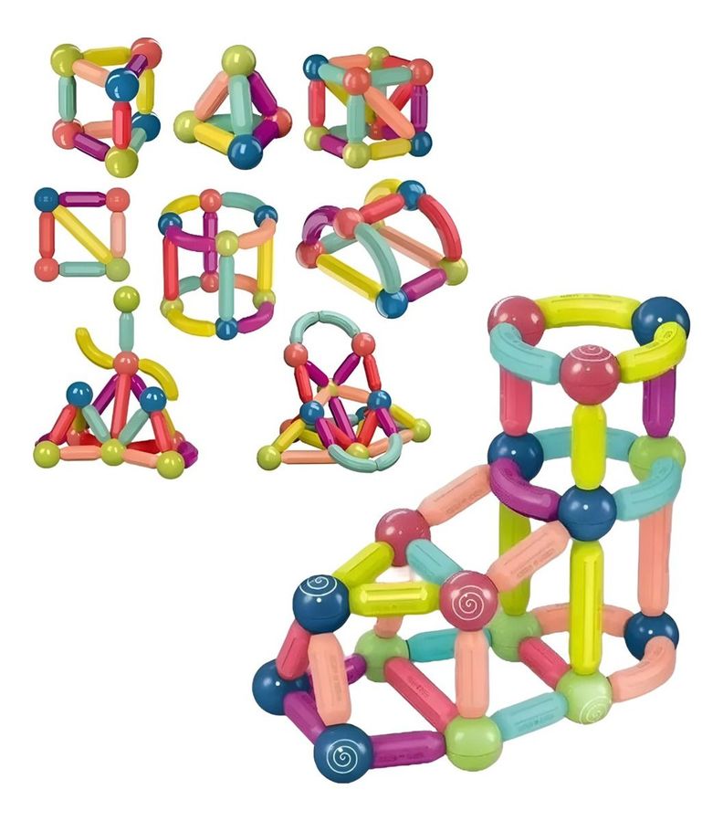Bloques Construcción Magnéticos Juguetes Bolas Varillas Jhn-1