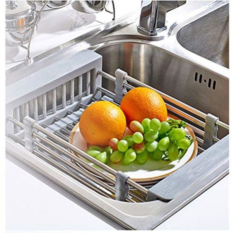 Escurridor Rejilla Expansible Secaplatos Frutas Verduras -3