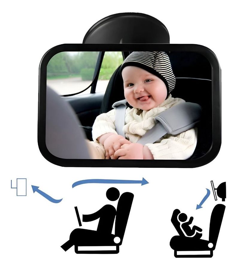 Espejo Retrovisor Bebé Auto Seguridad Asiento Ajustable Jhn-1