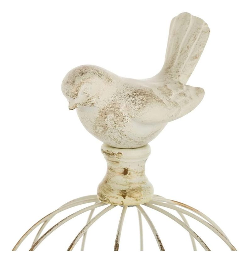 Set de 2 Candelabro Portavelas Decorativo Jaula Blanco Jhn-1