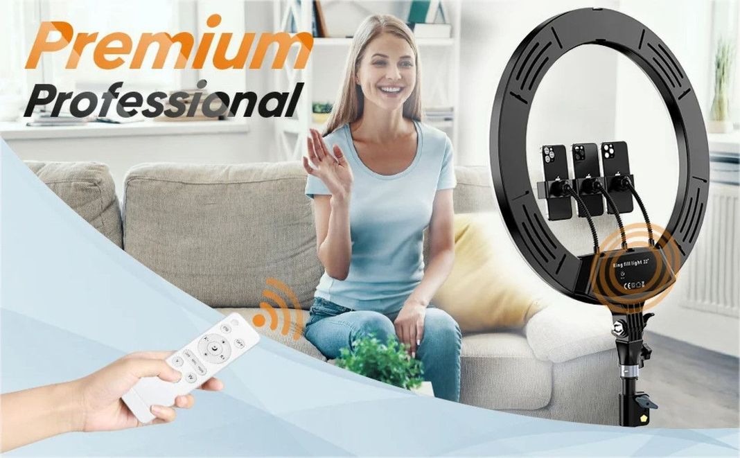 Aro Luz Rgb Profesional Multicolor Soportes Teléfono Rondon-4