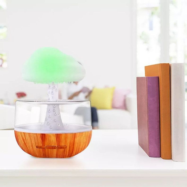 Humidificador Nube Lluvia Dormitorio Relajante Luz Agua Jer-8