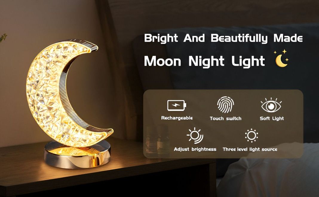 Lampara Mesa Luna LED Dormitorio Decoracion Moderna Lau-1