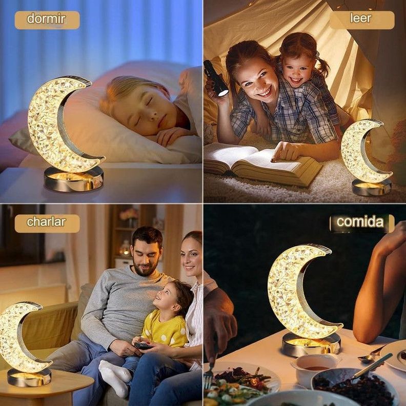 Lampara Mesa Luna LED Dormitorio Decoracion Moderna Lau-5