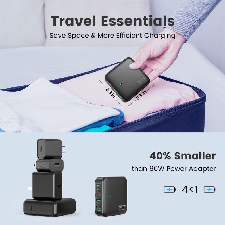 Cargador USB C Estación Carga USB 4 Puertos Portatil Rondon -7