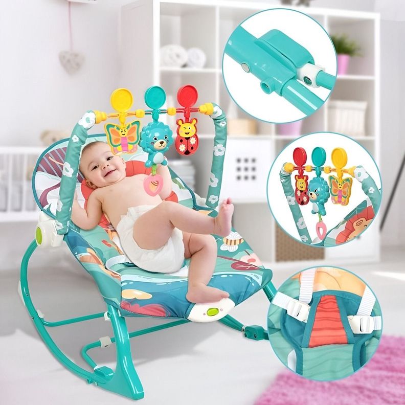 Silla Ajustable Vibración Tranquilizadora Música Bebé Jhn-2