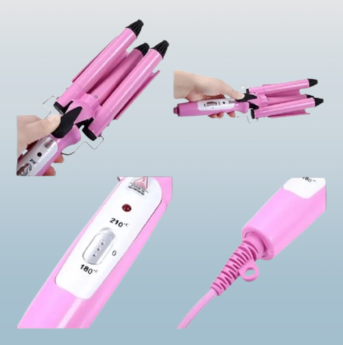 Rizadora Onduladora Cabello Rizos 3 Tubos Belleza Rondon-2