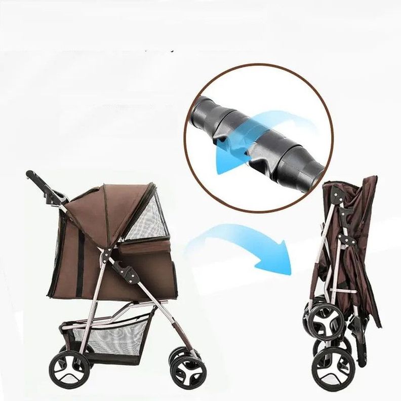Transporte Mascotas Paseo Plegable Ligero Elegante Jer-3