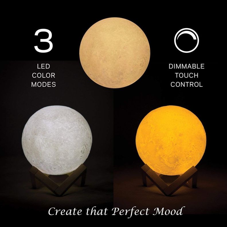 Lampara Luna 3d Led Mágica Corriente Habitación Rondon-2