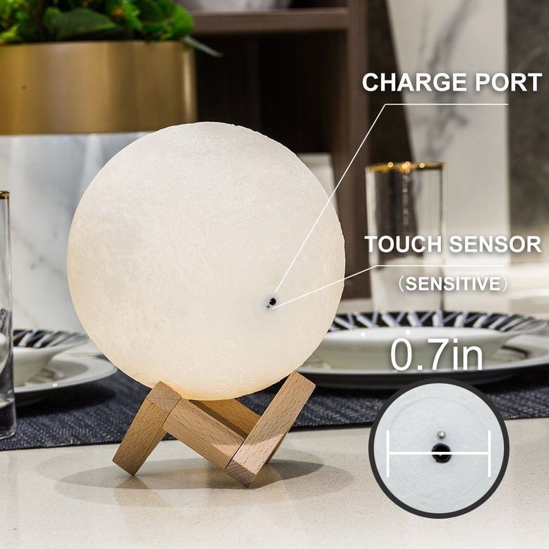 Lampara Luna 3d Led Mágica Corriente Habitación Rondon-4