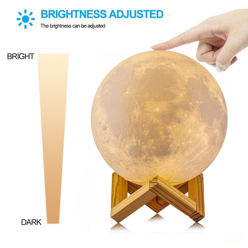 Lampara Luna 3d Led Mágica Corriente Habitación Rondon-7