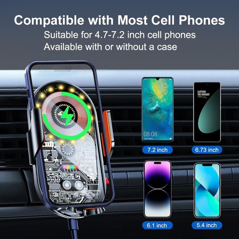 Soporte Teléfono Celular Automovil Inalambrico Carga Rondon-1