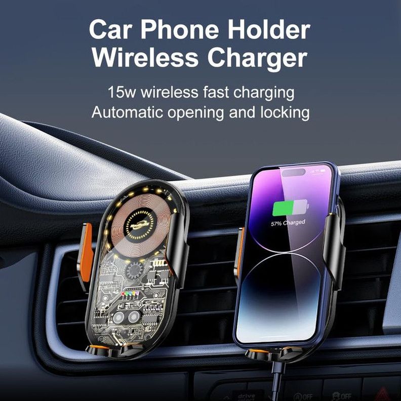 Soporte Teléfono Celular Automovil Inalambrico Carga Rondon-2