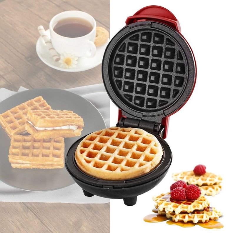 Wafflera Mini Gofres Mini Plancha Antiadherente Cocina Lau-3