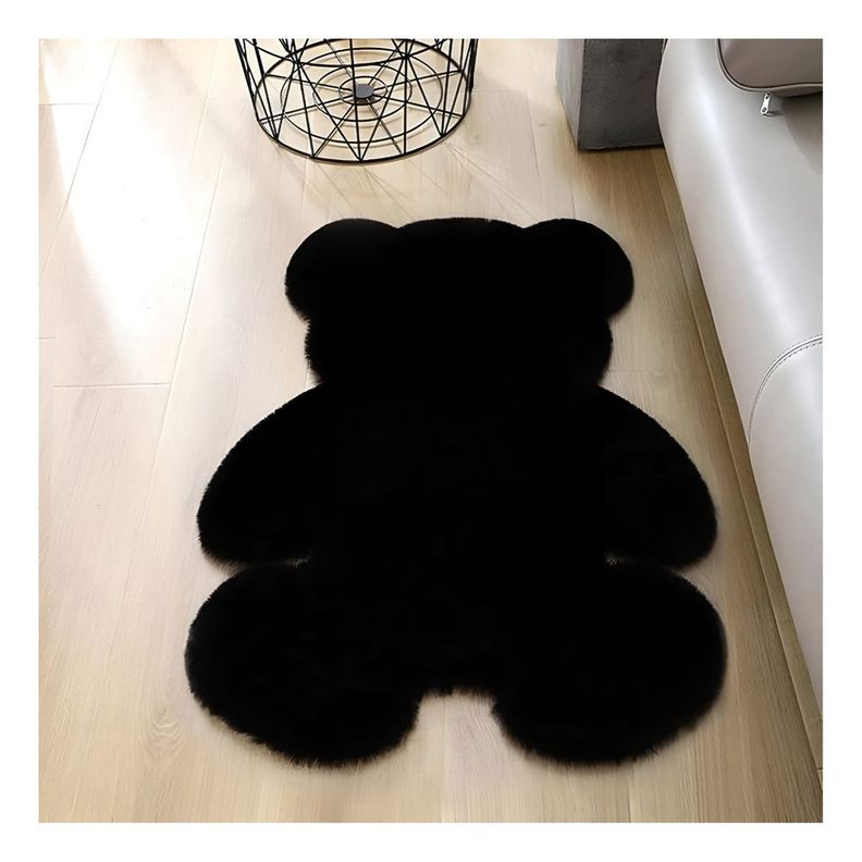 Alfombra Oso Negra Suave Entrada Dormitorio Decoración Jhn-1