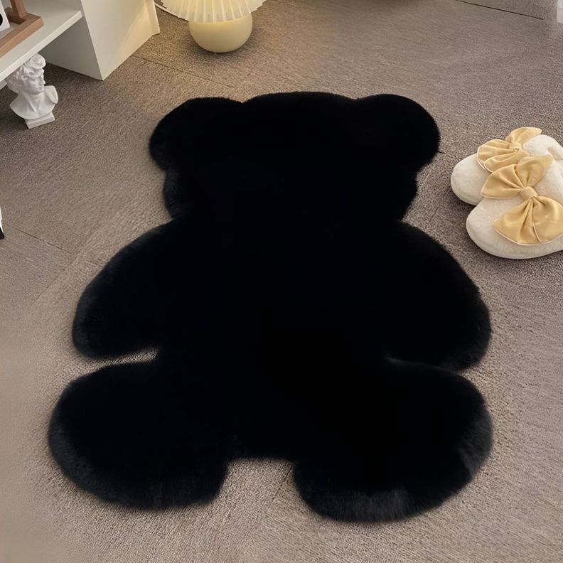 Alfombra Oso Negra Suave Entrada Dormitorio Decoración Jhn-2